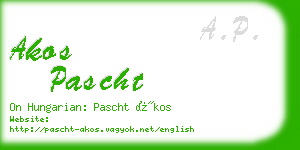 akos pascht business card